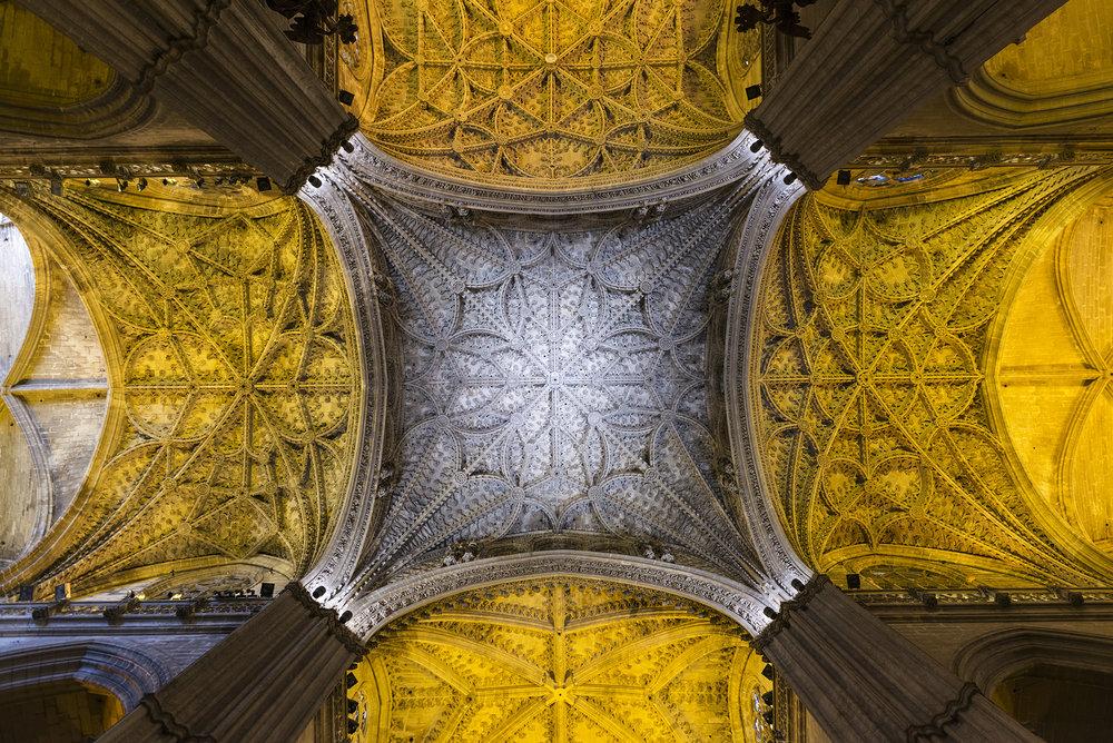 Detail of the ceiling inside Seville's Cathedral