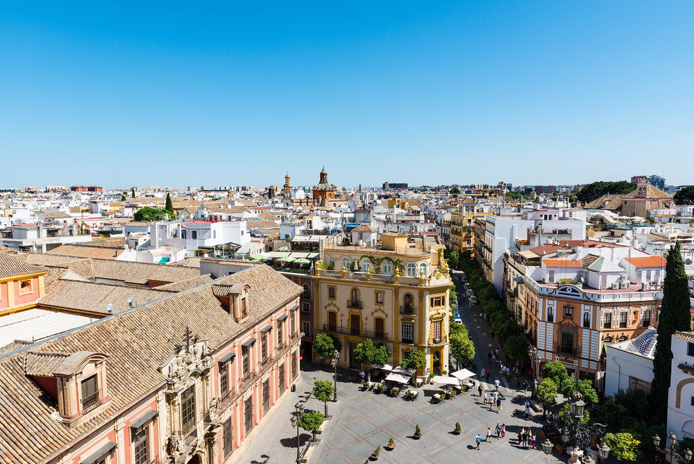 Rooftops of Seville on a sunny day