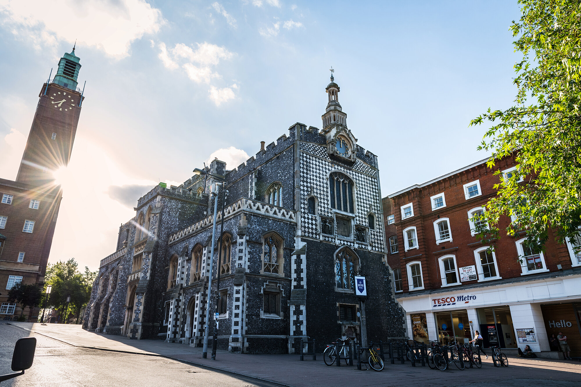 Medieval Guildhall in Norwich, a historic construction originally built to serve as the seat of the city government