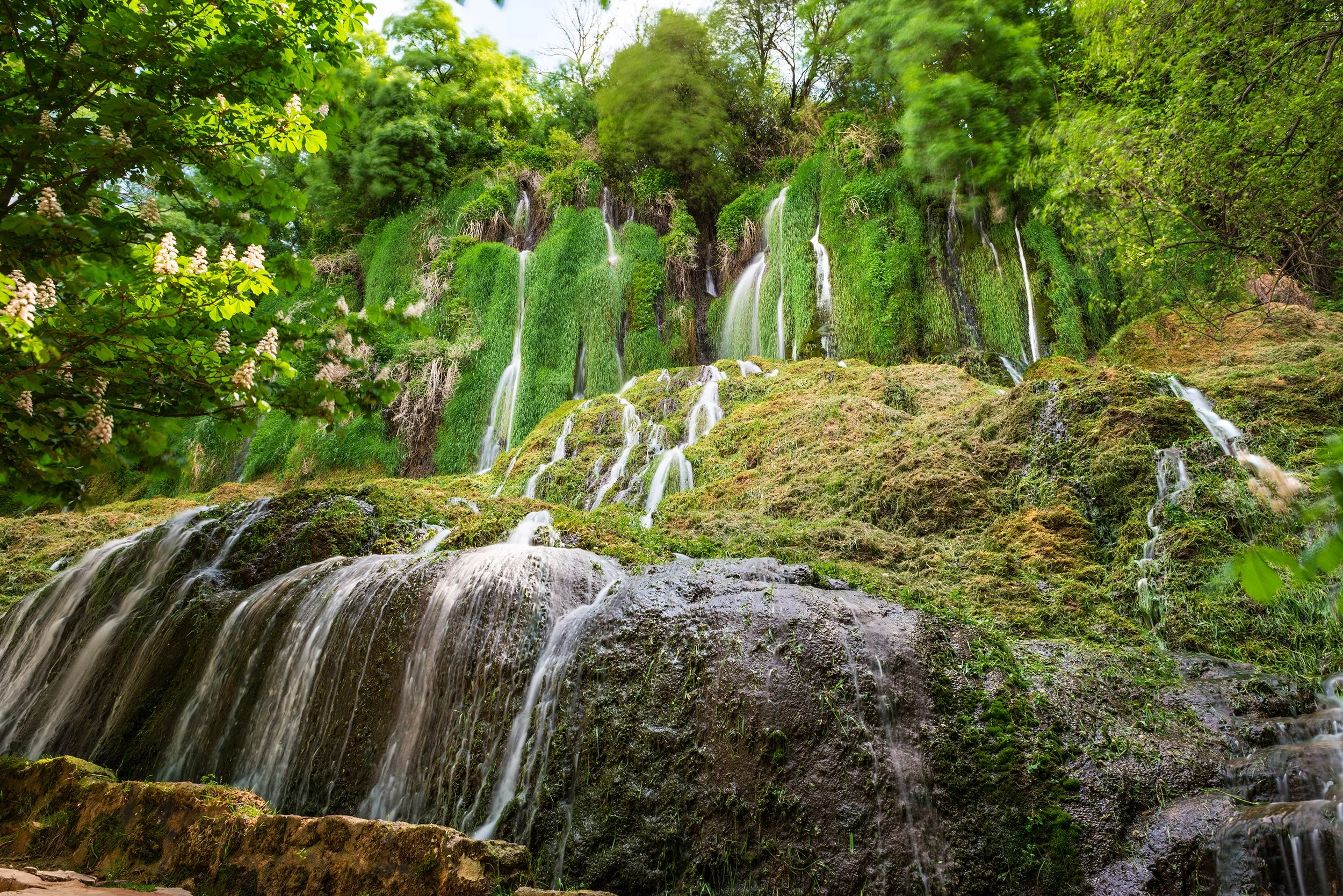 Beautiful waterfall along the Piedra River in Aragon