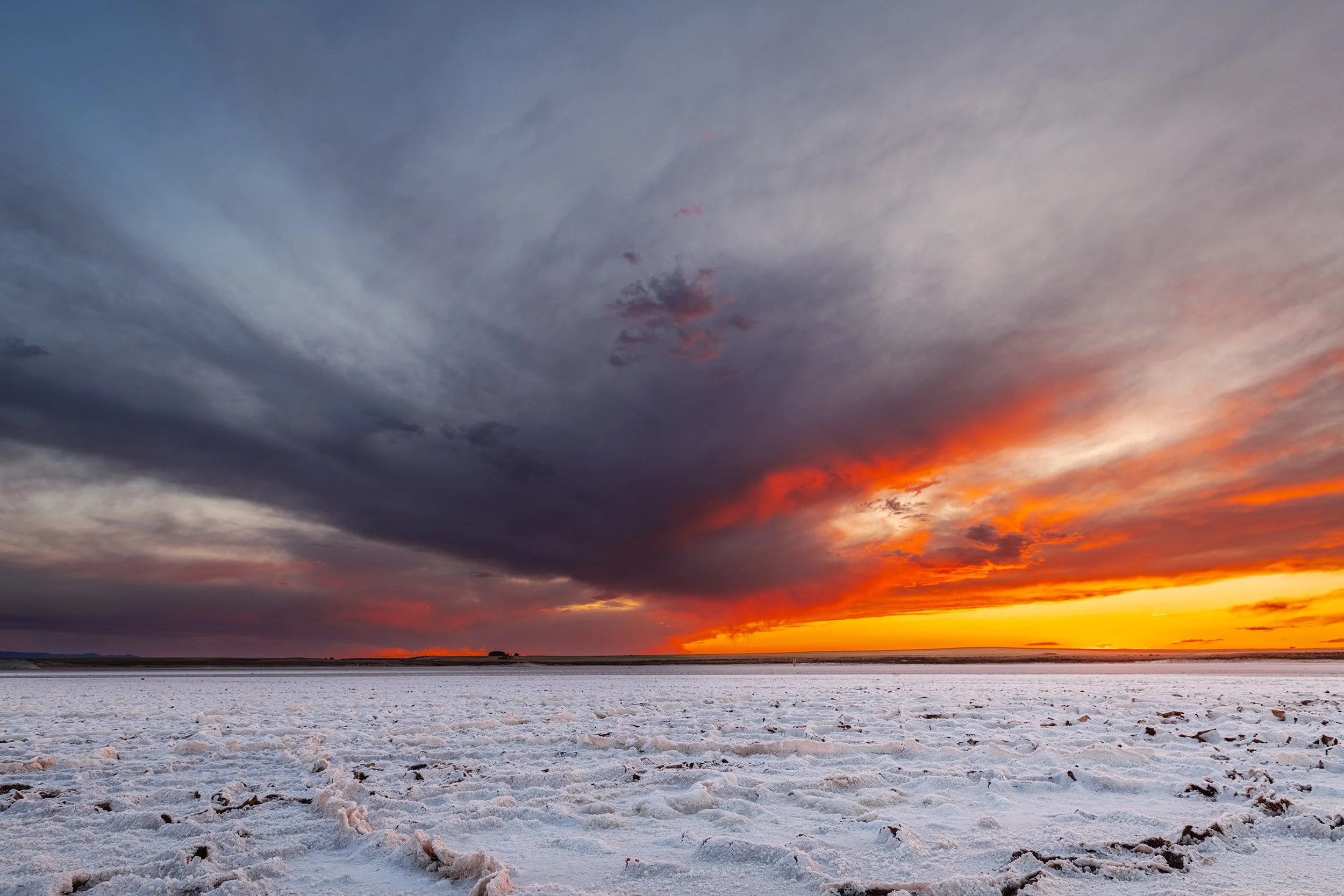 Wide-angle view of the Peñahueca Lagoon, a hypersaline wetland in the province of Toledo.