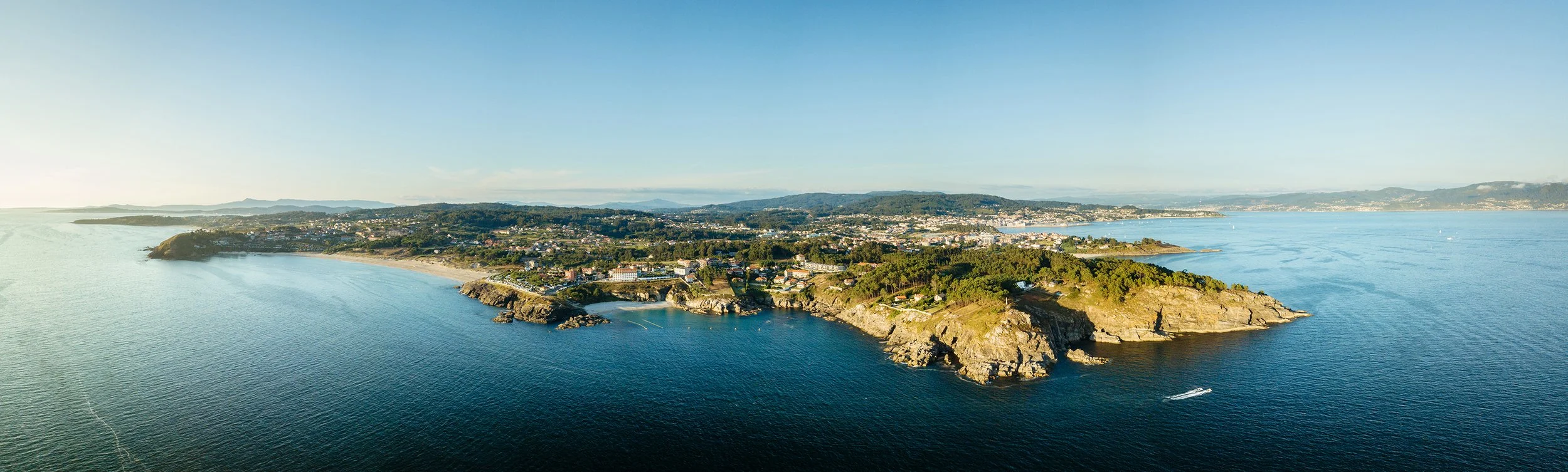 Aerial view of the Rias Baixas in Galicia