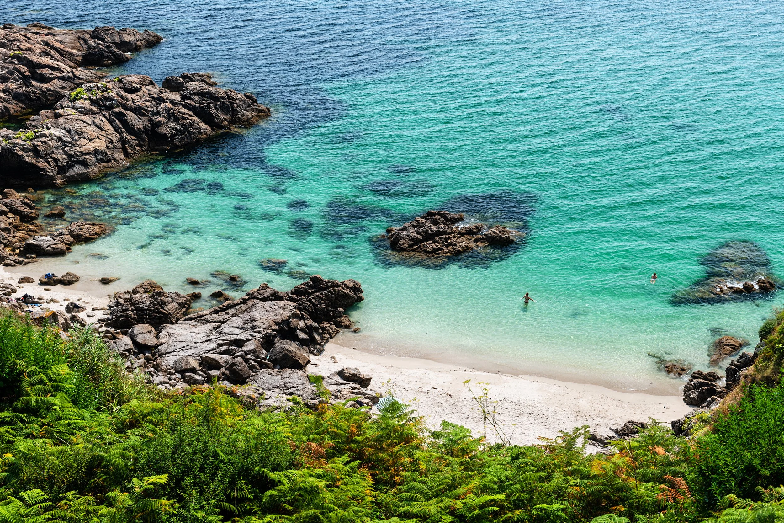 Hidden cove in Finisterre on a late Summer afternoon in Galicia