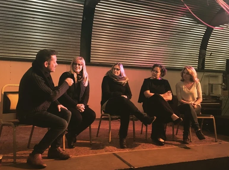 Artistic Director David Girard, Director Yvonne Perry, Playwright Christina Gorman and Actors Erica Tryon and Brenny Rabine