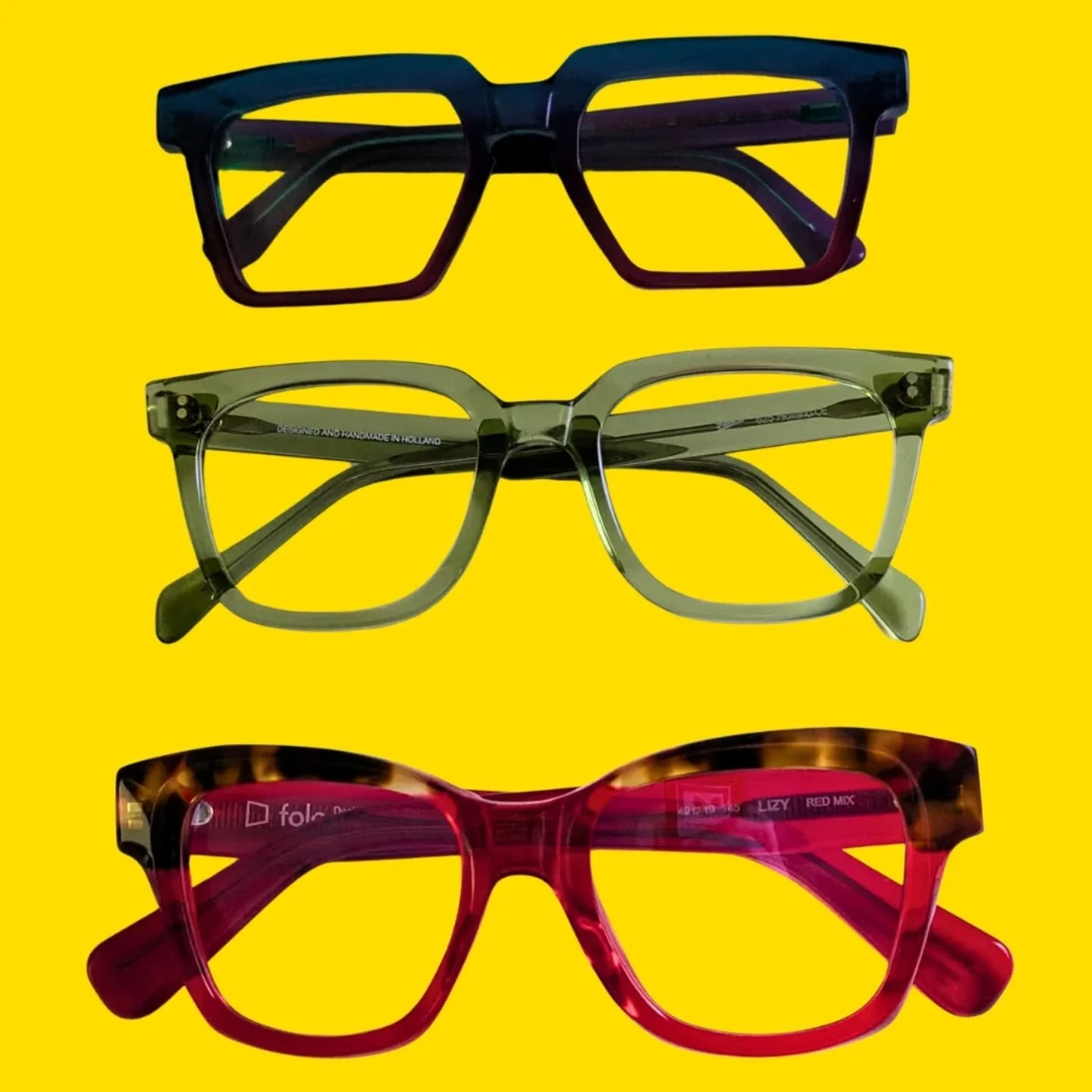 As an independent ourselves, we love working with others across Europe 🇪🇺

Made in Holland 🇳🇱 @frameholland 
Made in Italy 🇮🇹 @dabracheyewear 
Made in Italy, designed in Spain 🇪🇸 @folc_eyewear

All combine high quality workmanship with their 