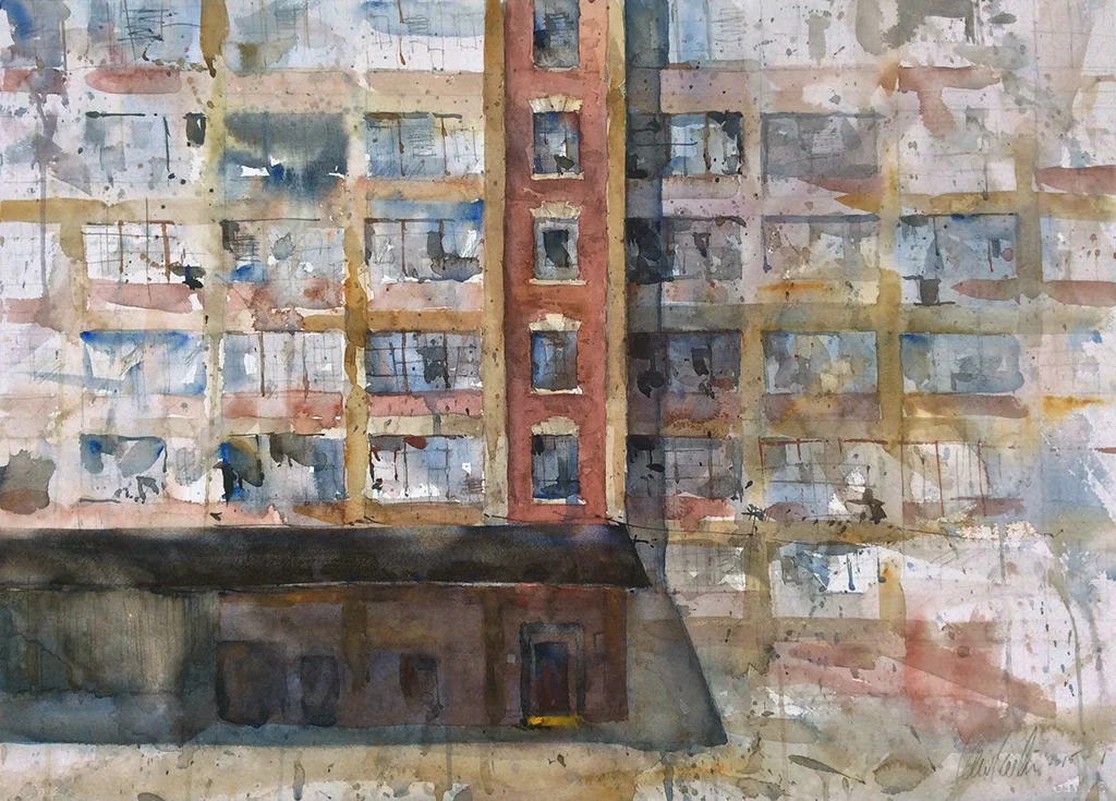 “Windows and a Door,” by Ken Karlic, watercolor, 22 x 30 in.