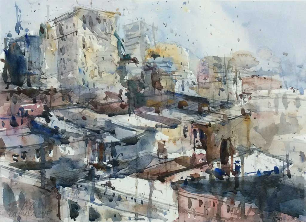 “View From the Fifth,” by Ken Karlic, watercolor, 11 x 15 in.
