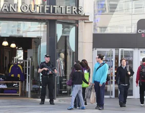 Armed police on Brighton streets 