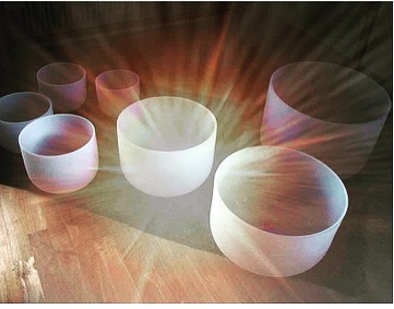 Singing Bowls can help balance the Chakra energy system.  Each crystal bowl is specifically tuned to a chakra frequency.  When singing bowls are played, and particular sound frequencies are projected into a dis-eased area, correct harmonic patterns c