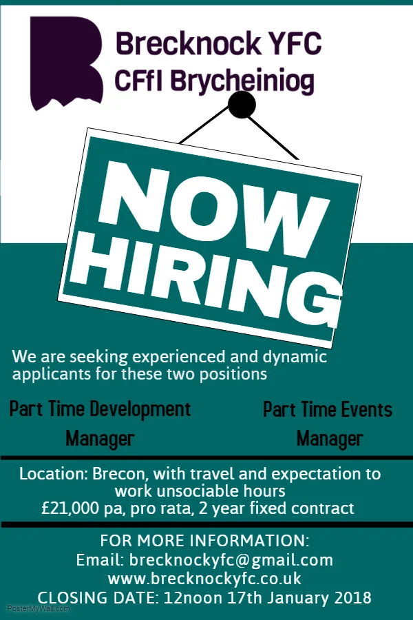 Brecknock YFC are currently recruiting 