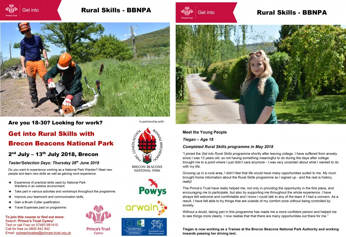 "Get Into Rural Skills" - Courses available with Prince's Trust