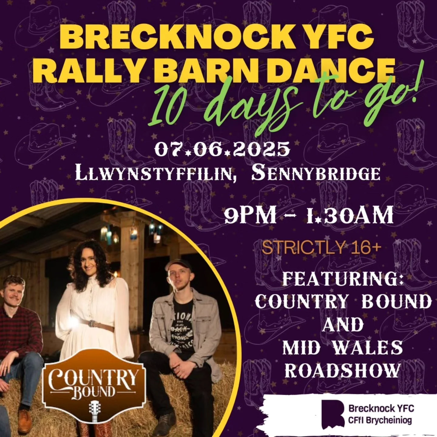 1️⃣0️⃣ Days to Go! Dust off those cowboy boots, it&rsquo;s almost time for the Hoedown!

🪩 40 minutes from Builth

🪩 20 minutes from Llandovery

🪩 1 hour away from Hereford

All roads on the 7th June are heading to Senni Saloon!

Trust us, you are