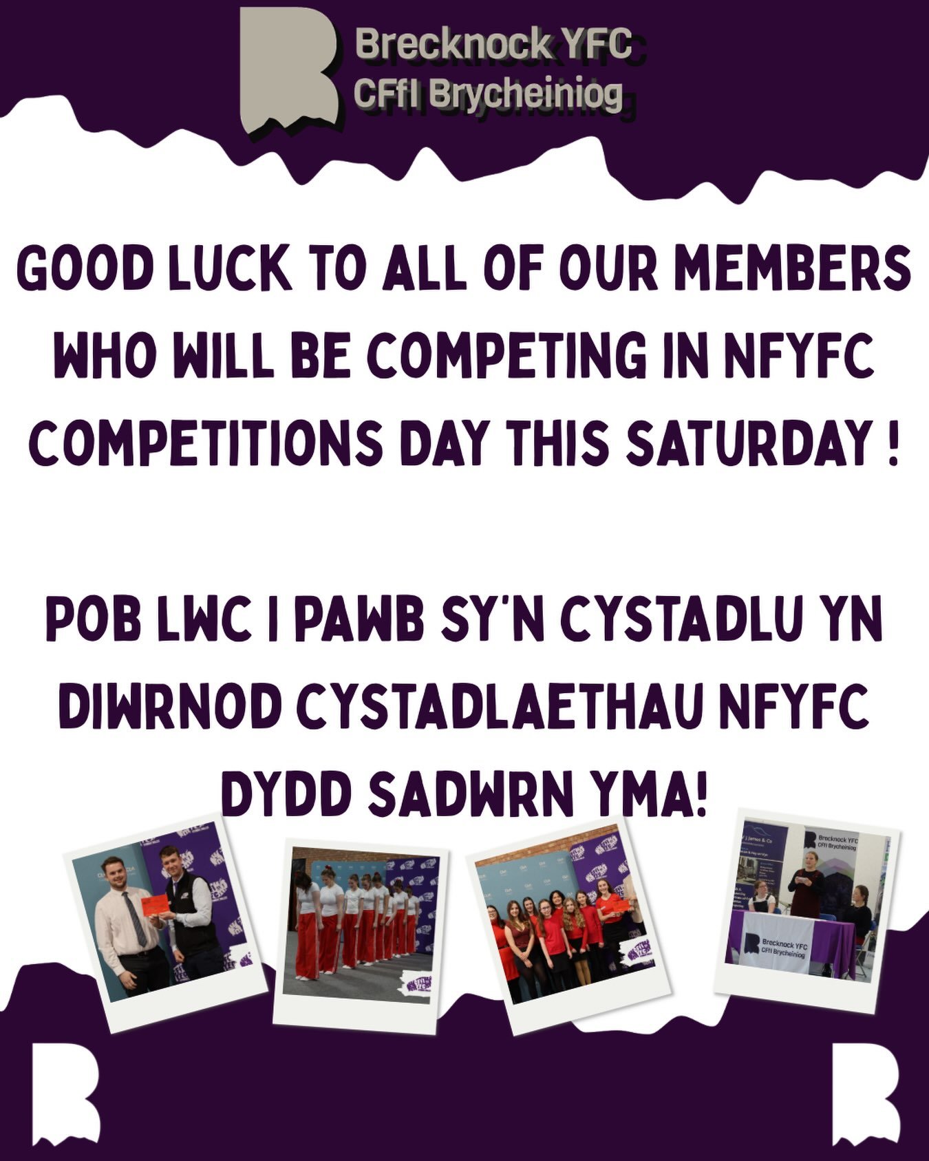 Good luck to all of our members! Remember to enjoy yourselves🌟🕺🏼

Pob lwc i ei&rsquo;n aelodau penwythnos yma. Cofiwch fwynhau eich hunain🌟🕺🏼