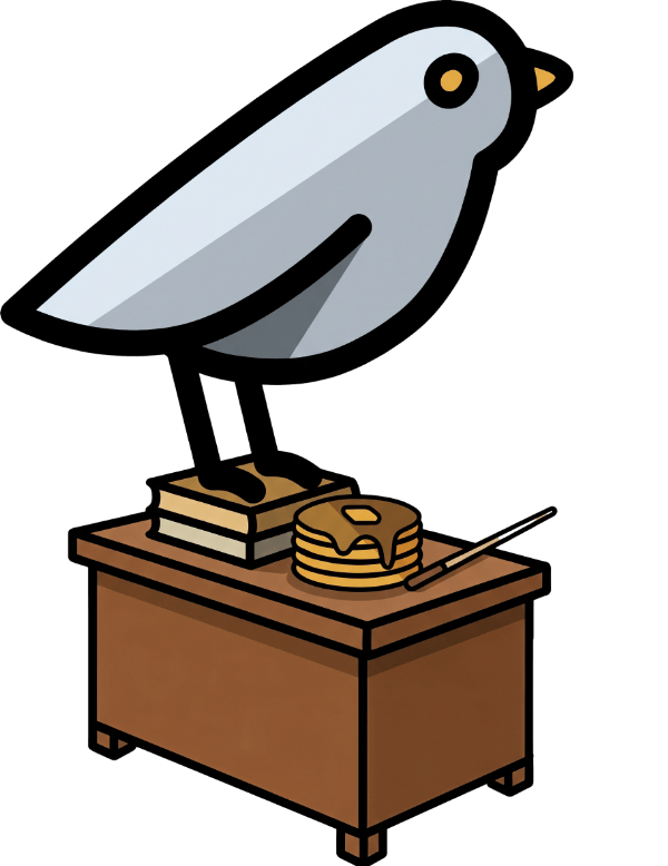 bird with a teaching desk