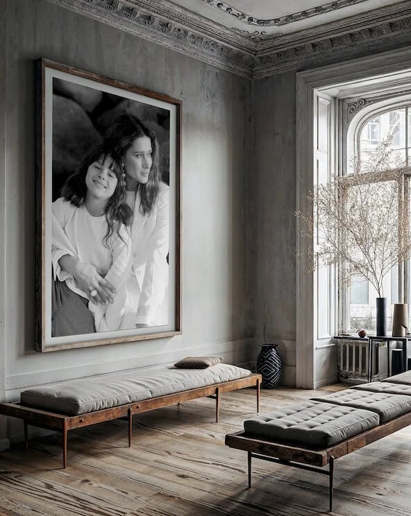 Family Wall Art Display in a modern living room