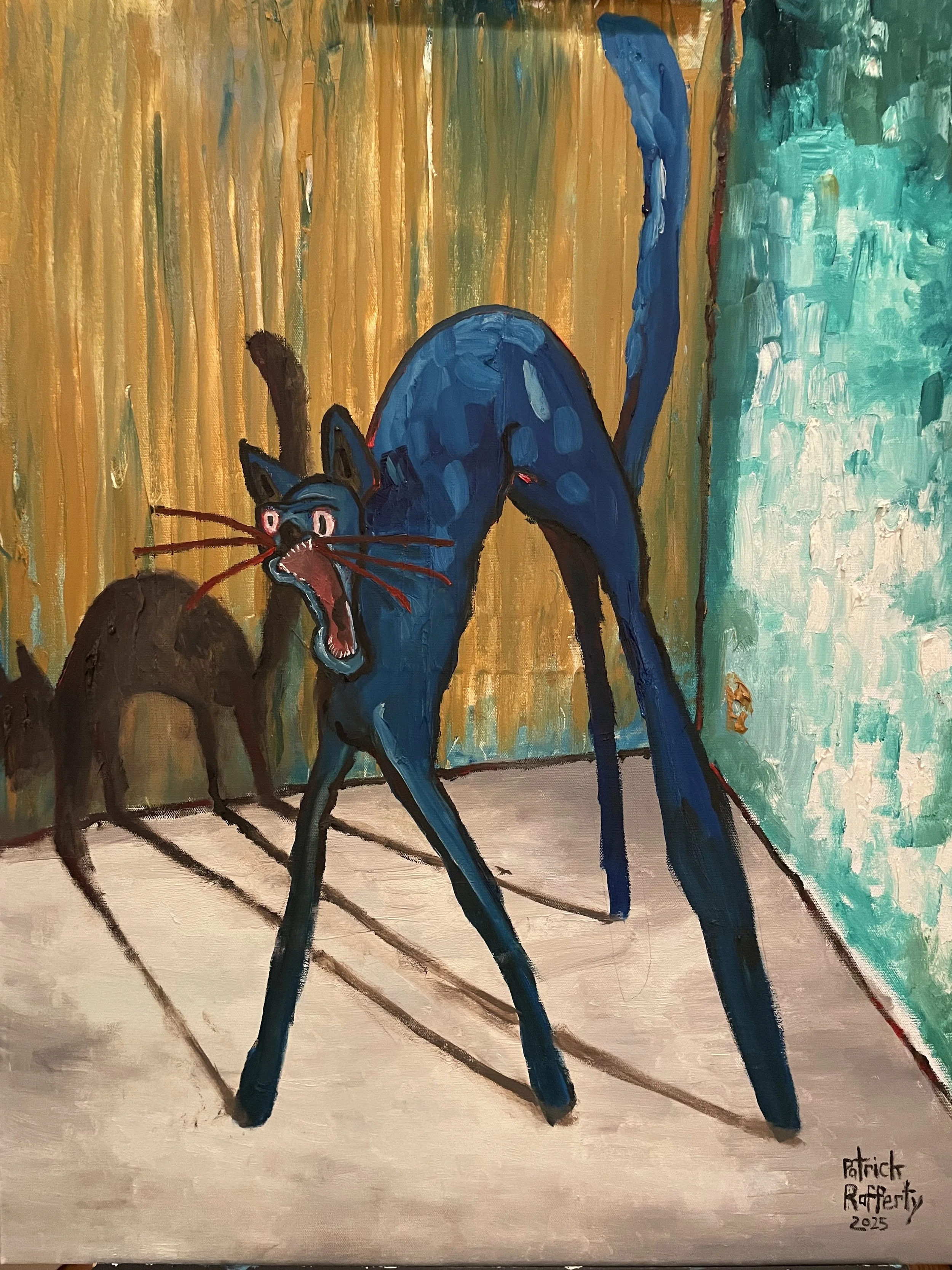 A Blue Screaming Cat