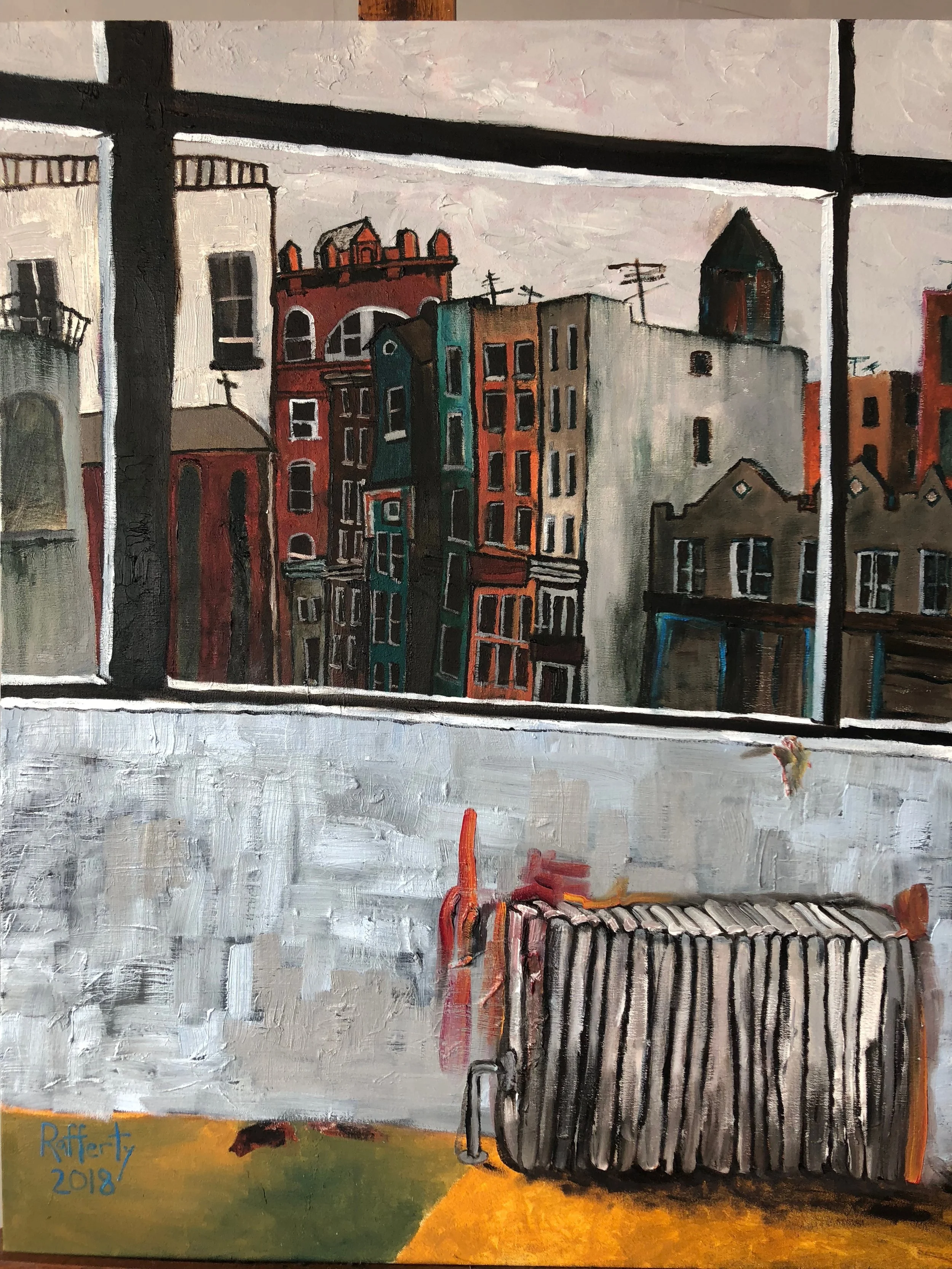 The View Up Greenpoint Avenue Outside My Studio Window