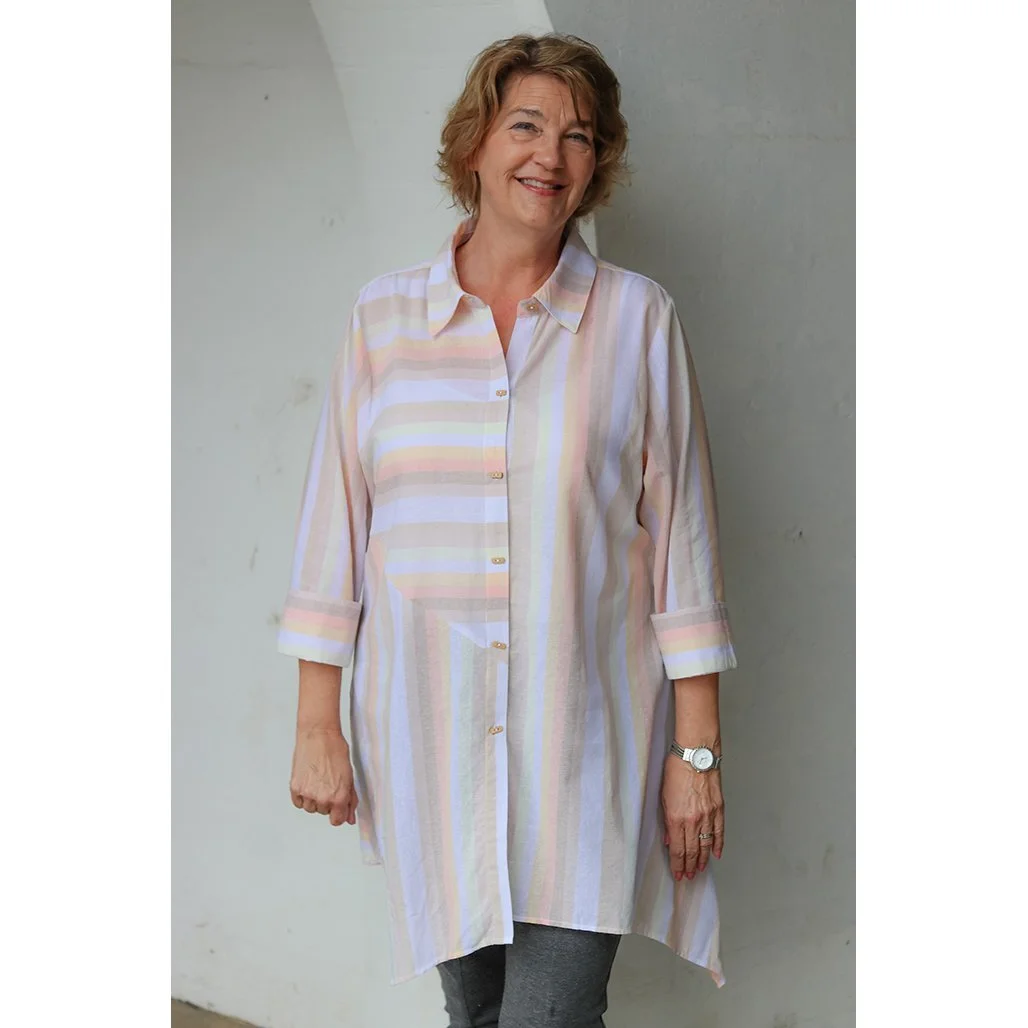 Spliced Stripe Woven Tunic