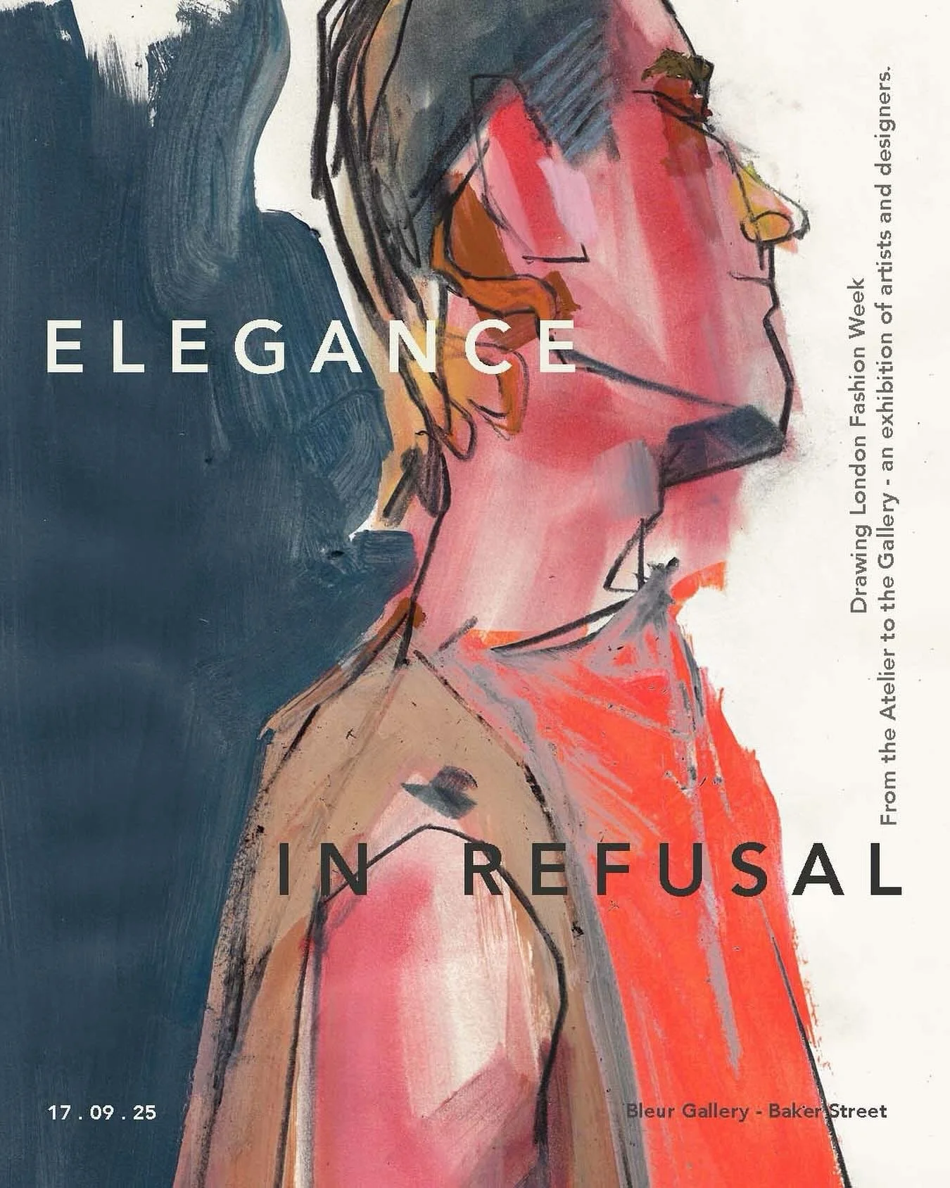Drawing London Fashion Week - this LFW I&rsquo;m exhibiting a couple of live fashion illustrations from previous seasons in an exciting group show at @bleur_art 🖍️ 

&lsquo;Elegance in Refusal is an art exhibition and fashion space documenting artis