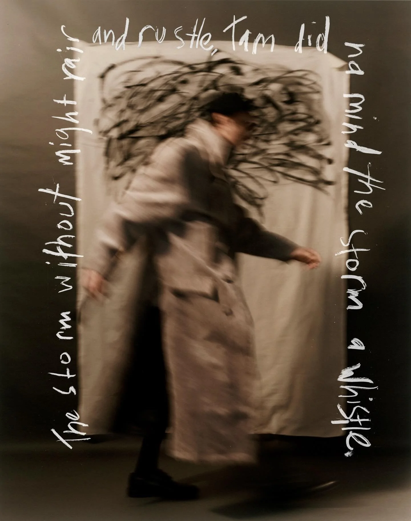 &lsquo;Tam O&rsquo;Shanter&rsquo; - a collaboration with @keirlaird, an ode to Rabbie Burns 💙⛈️ 

Inspired by Burns poem of the same name, which follows a drunken Tam&rsquo;s wild ride home from the pub through a storm. 

Model @anders_hayward, wear