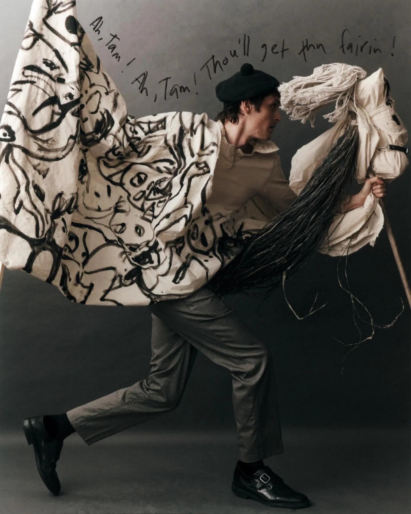 &lsquo;Tam O&rsquo;Shanter&rsquo; - a collaboration with @keirlaird, an ode to Rabbie Burns. 

Spotted, Tam is chased by the witches and warlocks narrowly escaping but at the loss of poor Maggie&rsquo;s tail🐴 

Model @anders_hayward, wearing @jumeau