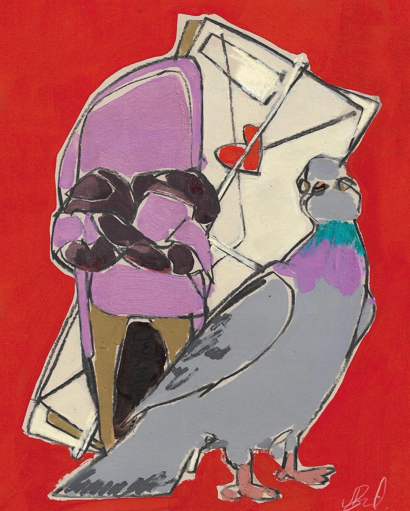 The first still lifes I made in this style were for @fashionillustrationgallery&rsquo;s Valentines auction in 2022 ❣️🥲

A selection of some old and new to combat a(nother) grey day 🌈

Prints and original artworks are available on my website!