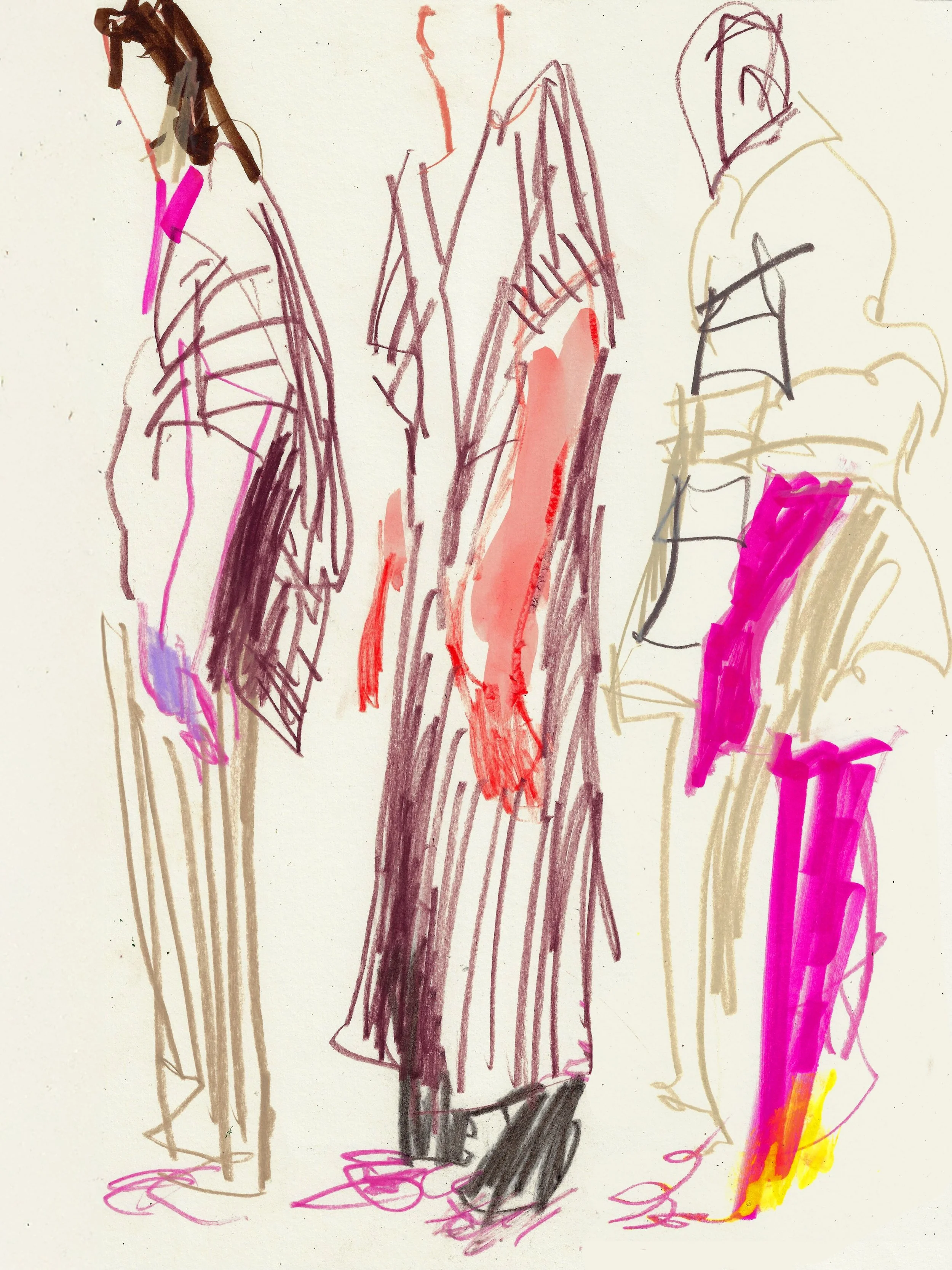 Guys, I found a new drawing material! It feels the closest to charcoal I&rsquo;ve found but comes in MANY colours&hellip;which is all I&rsquo;ve ever really been looking for.

So I&rsquo;m having the most fun playing with that. Here are some live lin