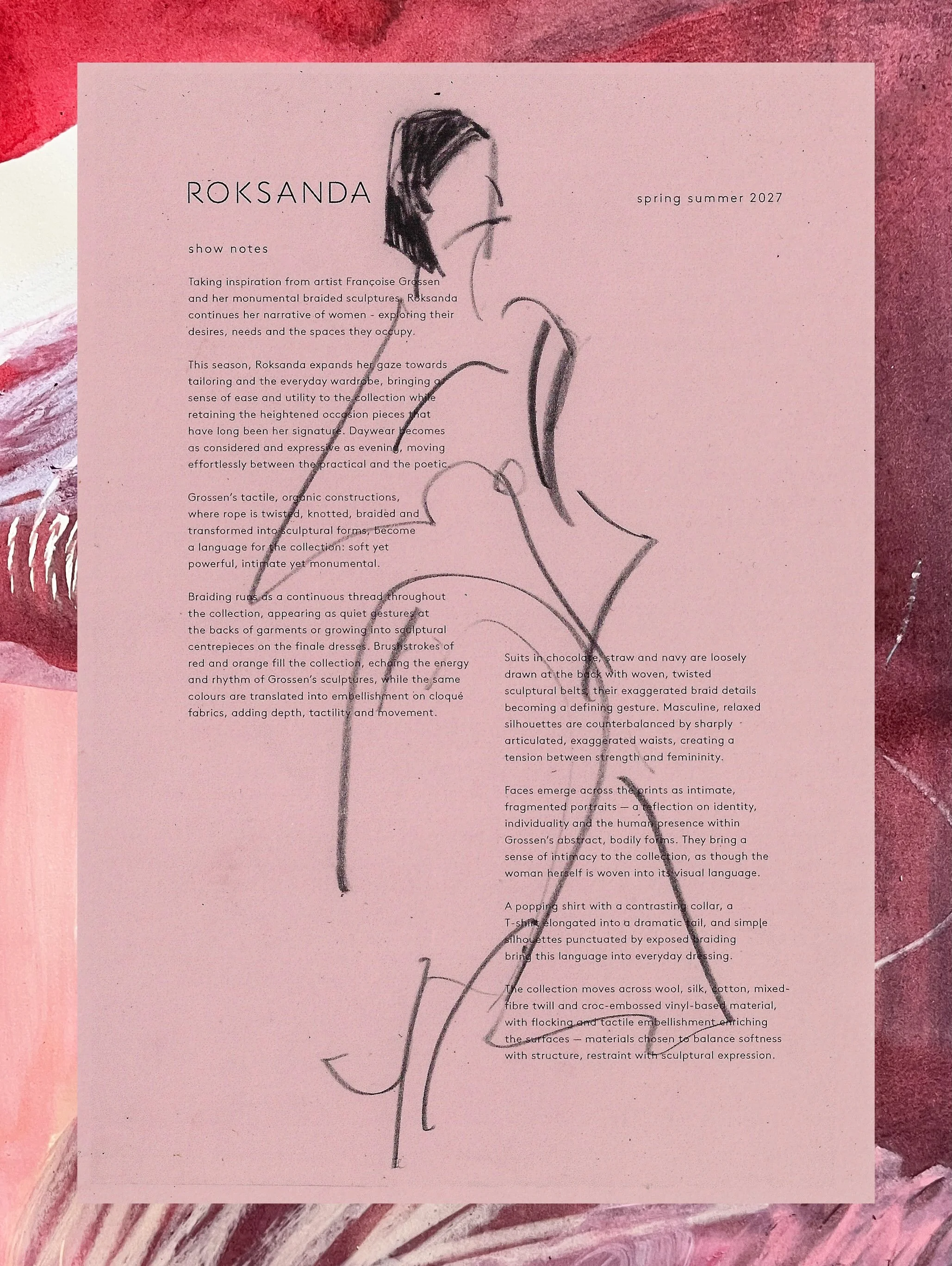 Show notes @roksandailincic - live drawings made backstage of @erinoconnor! 💕 

Live line drawing printed on recycled show notes 📝 

Roksanda SS27, live illustration, backstage artist, live artist, fashion illustration, Erin O&rsquo;connor