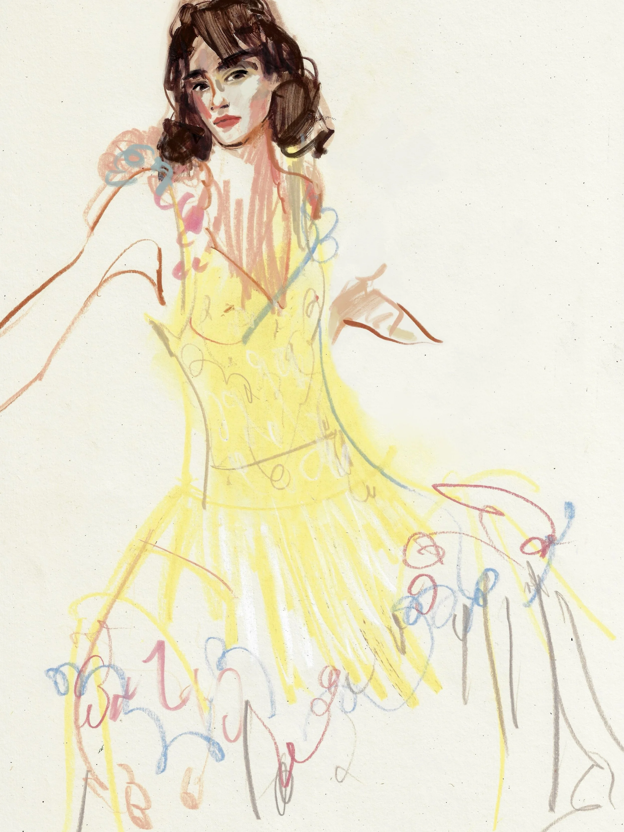 Backstage at @erdem ✏️

@erdem.moralioglu 

Backstage illustration, live illustration, fashion illustration, Erdem SS27, London fashion week.