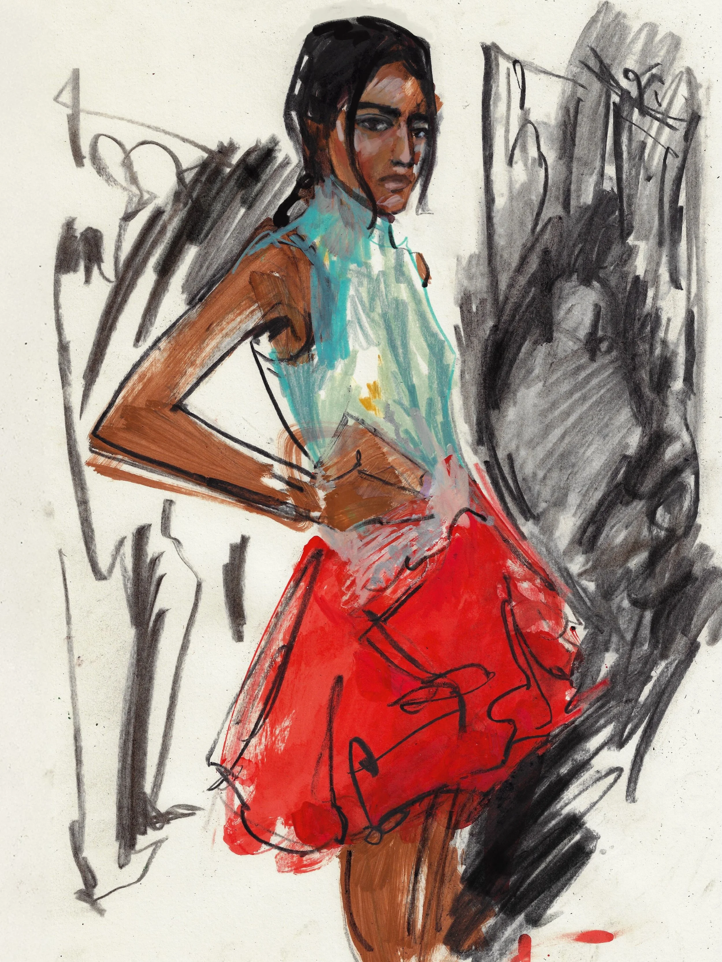 Backstage at @erdem SS27❣️

@erdem.moralioglu 

Live illustration, fashion illustration, london fashion week, live artist, Erdem SS27