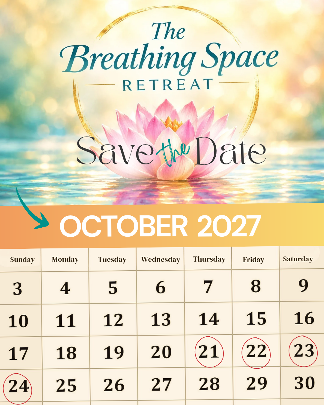 SAVE THE DATE - The Breathing Space Meditation Retreat