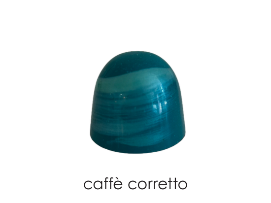 Amaretto caramel with a coffee amaretto blonde chocolate ganache in dark chocolate