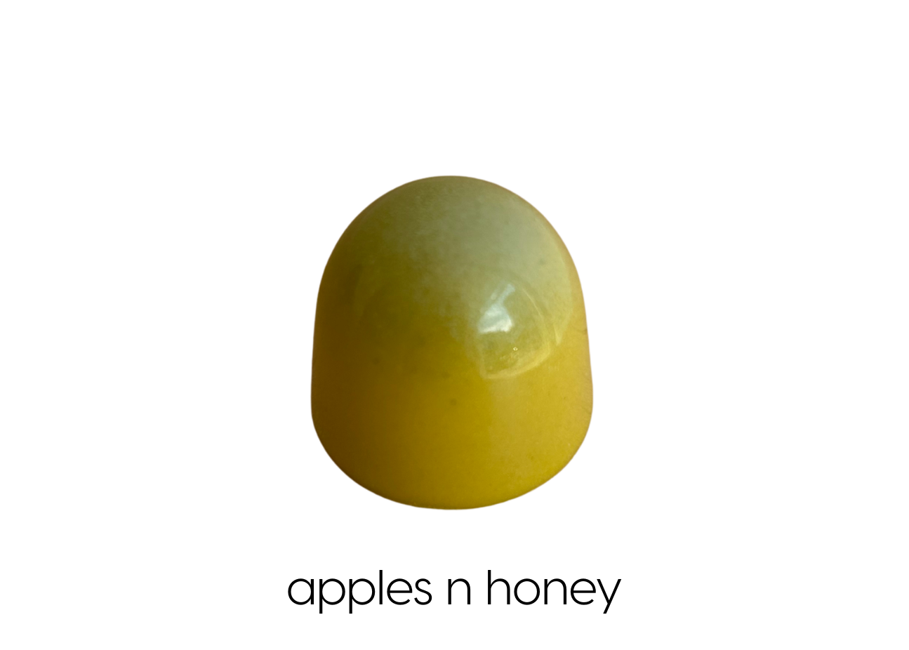 Green apple pâte de fruit & green apple ganache with honey in white chocolate