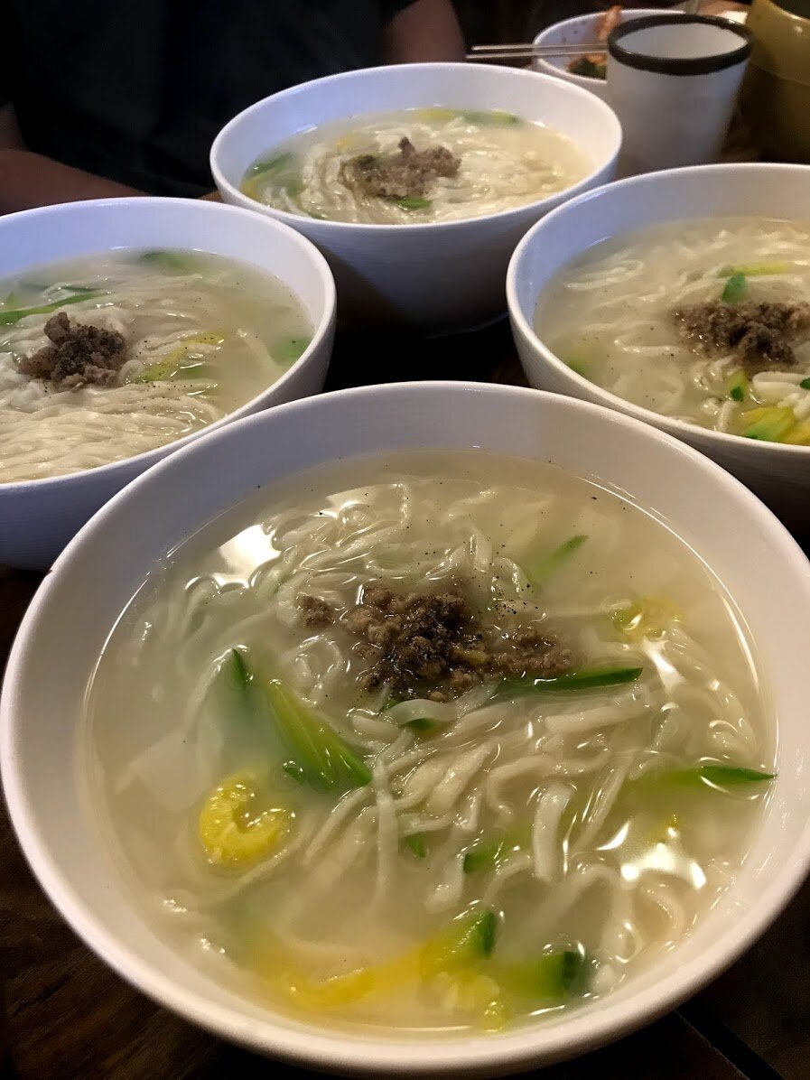 Noodle soup at Biwon Son Kalguksu in Seoul, South Korea