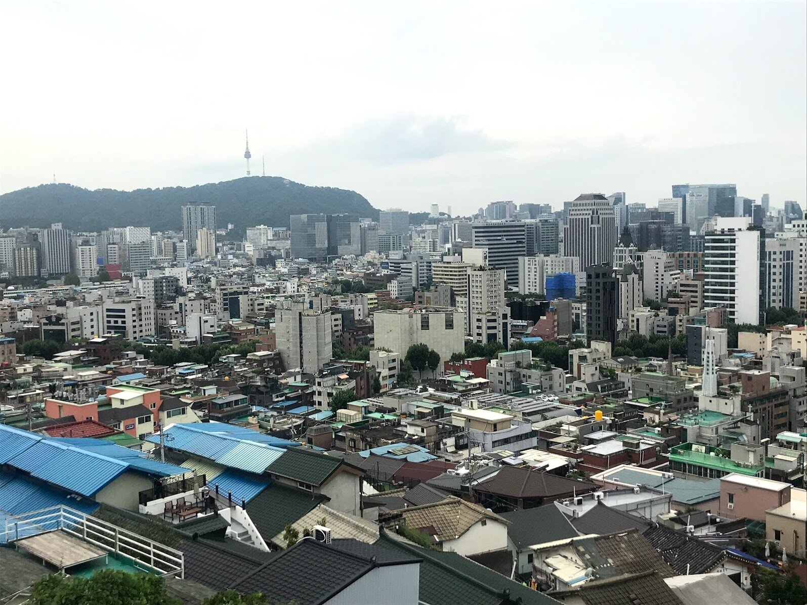 Seoul cityline from Ihwa Mural Village in Seoul, South Korea