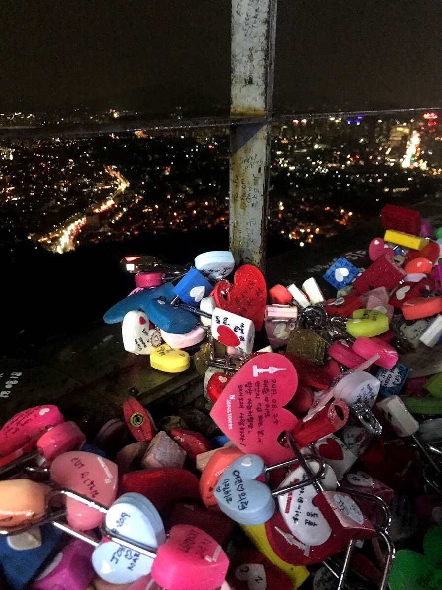 Love locks at the N Seoul Tower