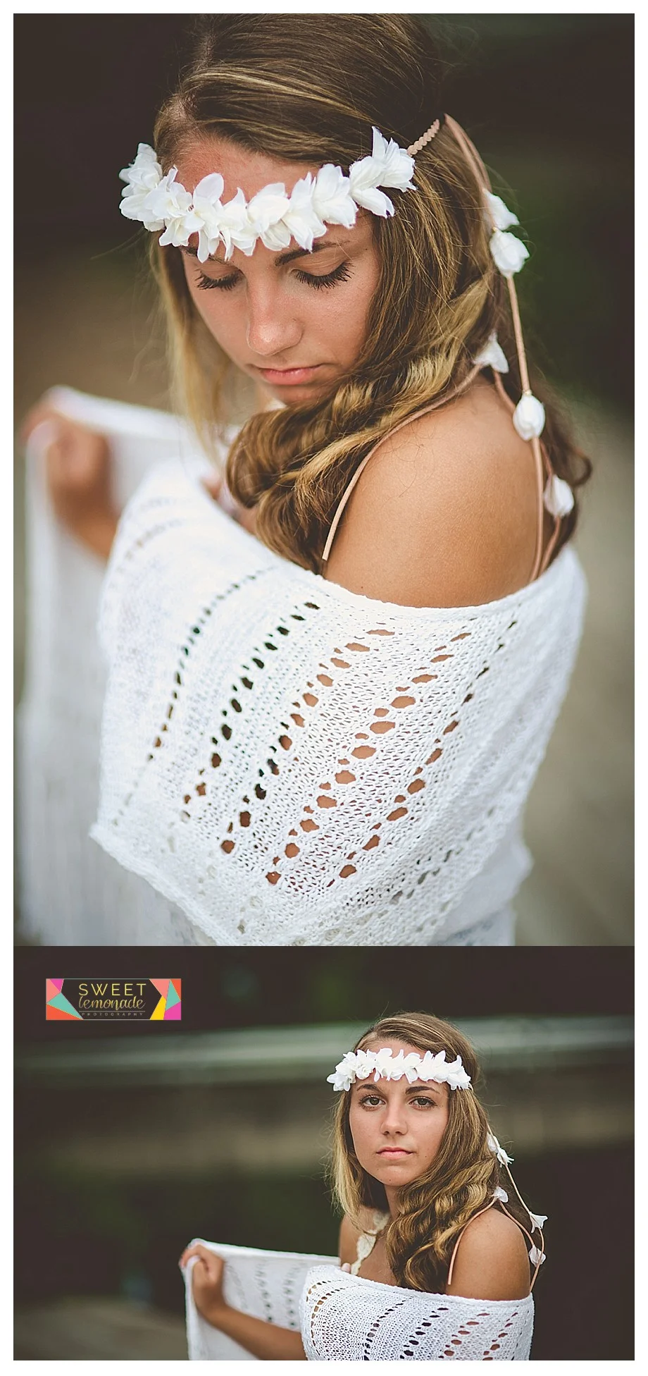 senior girl at crystal lake park urbana il