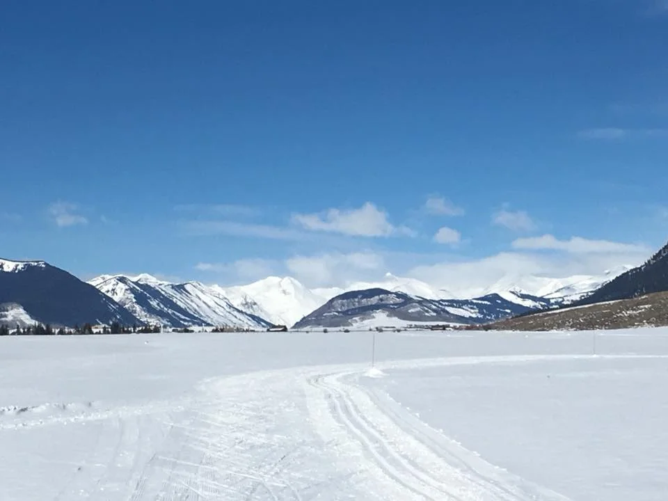 Nordic ski track looking towards the Paradise Divide