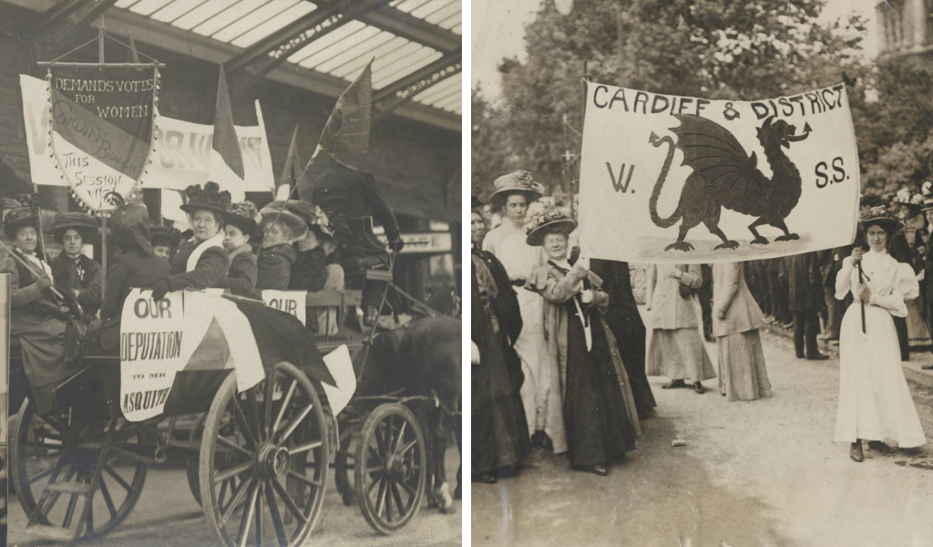 Women’s Freedom League, Cardiff branch; Suffragette Grand March, London 1918
