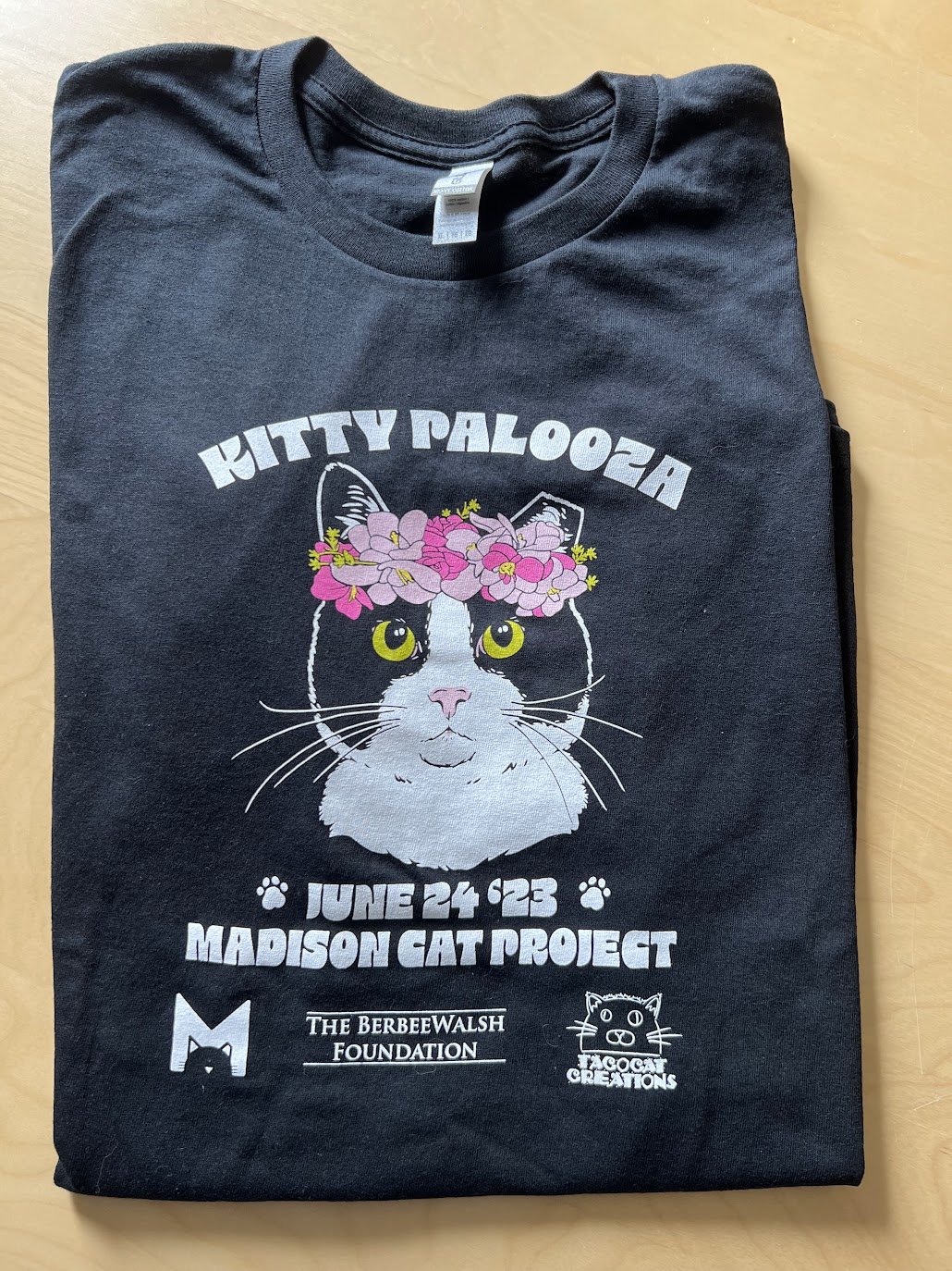 Kitty Palooza T-shirt in black — Madison Cat Project