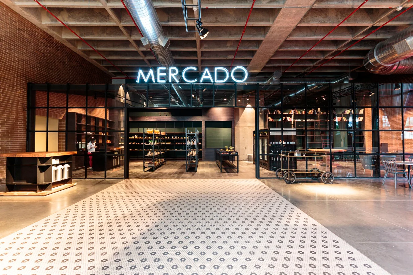 A view of the market, which offers healthy options at affordable prices for employees.