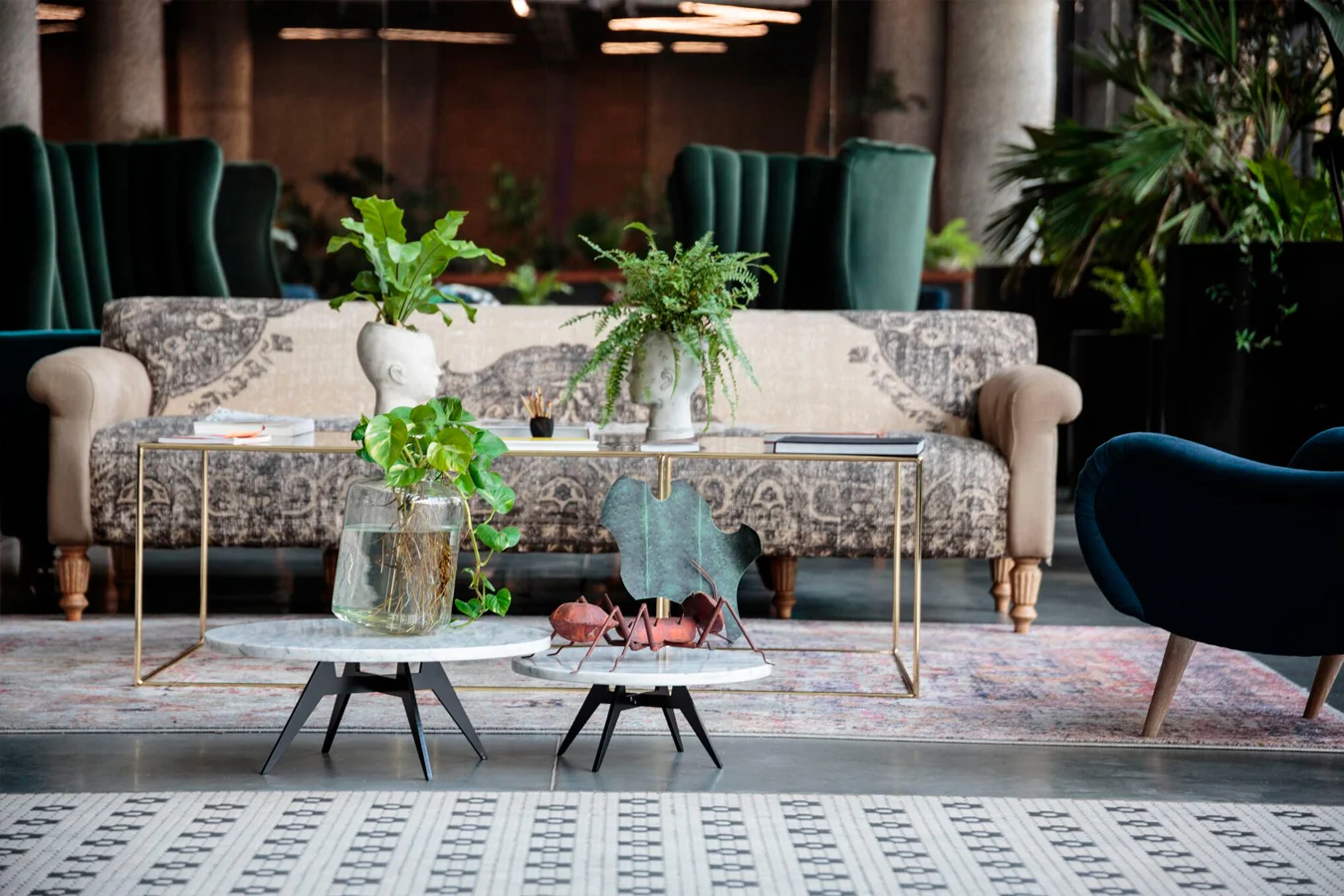 A lounge area in the Mattelsa lobby.