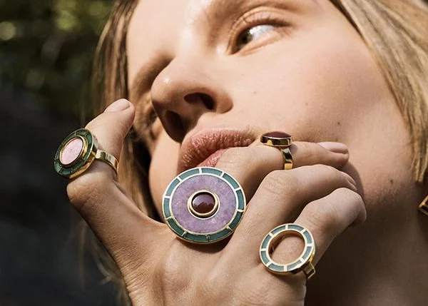 Sordo's ring series create a constellation of shapes and sizes that fit together. Photos courtesy of monicasordo.com .