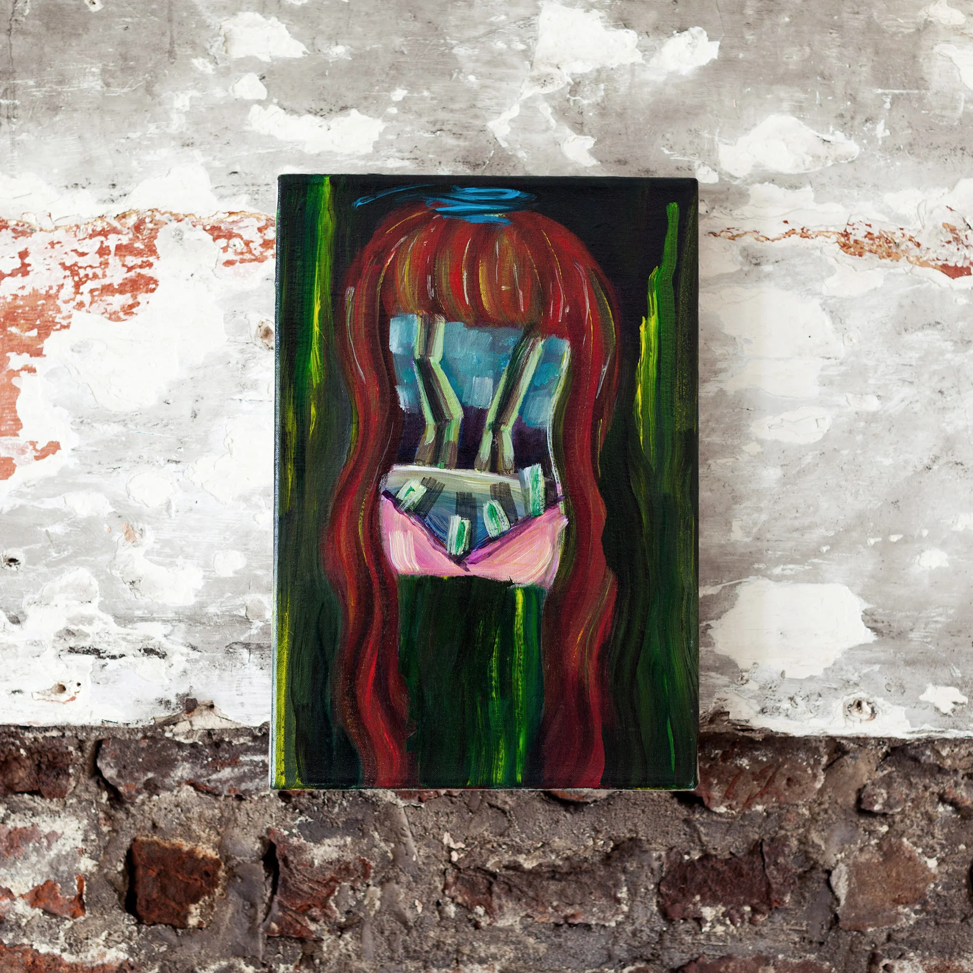 Doña Passive-Aggressive del Smartphone, 2015 Acrylic on linen. 35x24cm