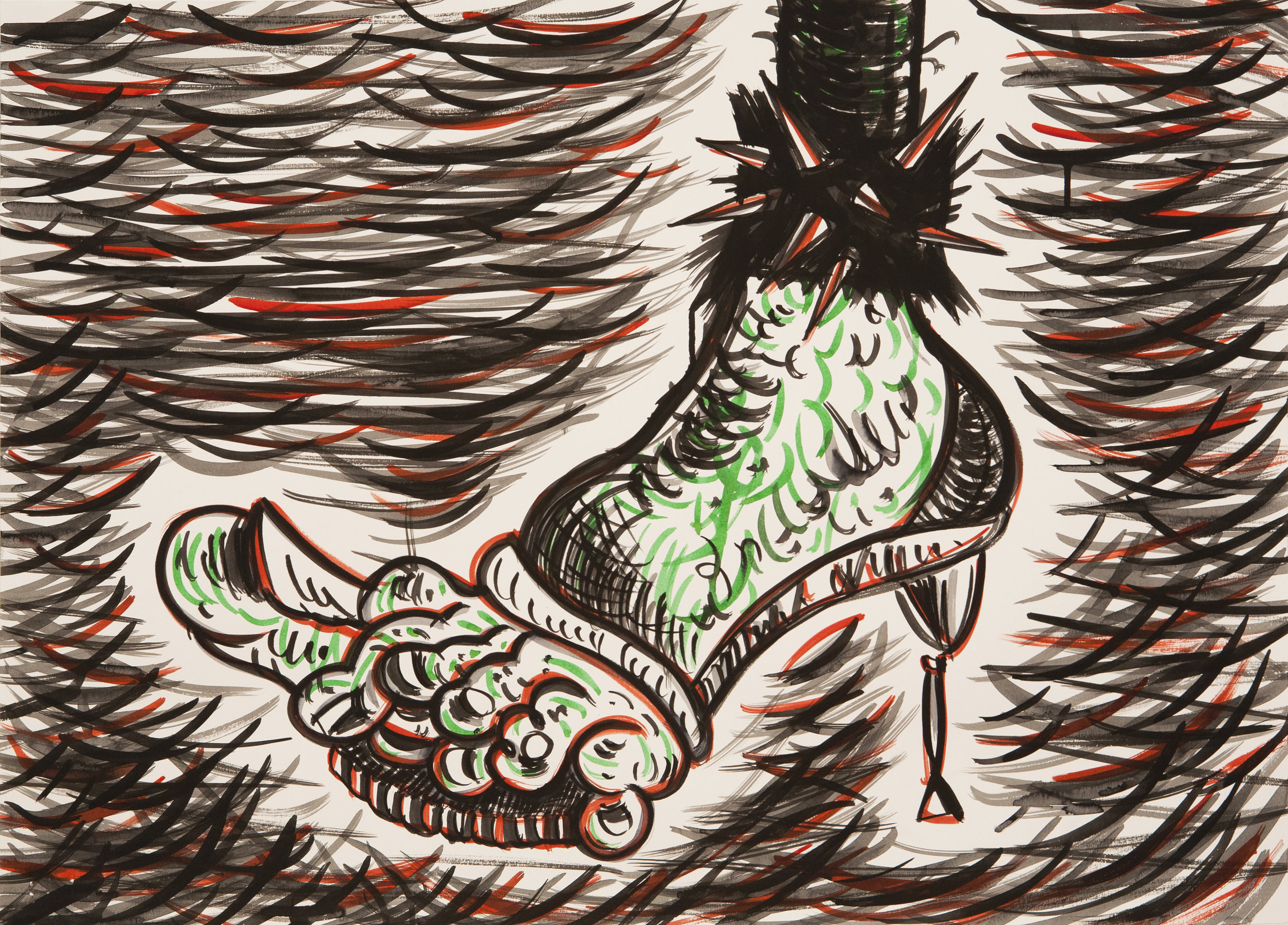  Sick Feet Barbarella, 2016 Ink on Paper. 50x70cm 