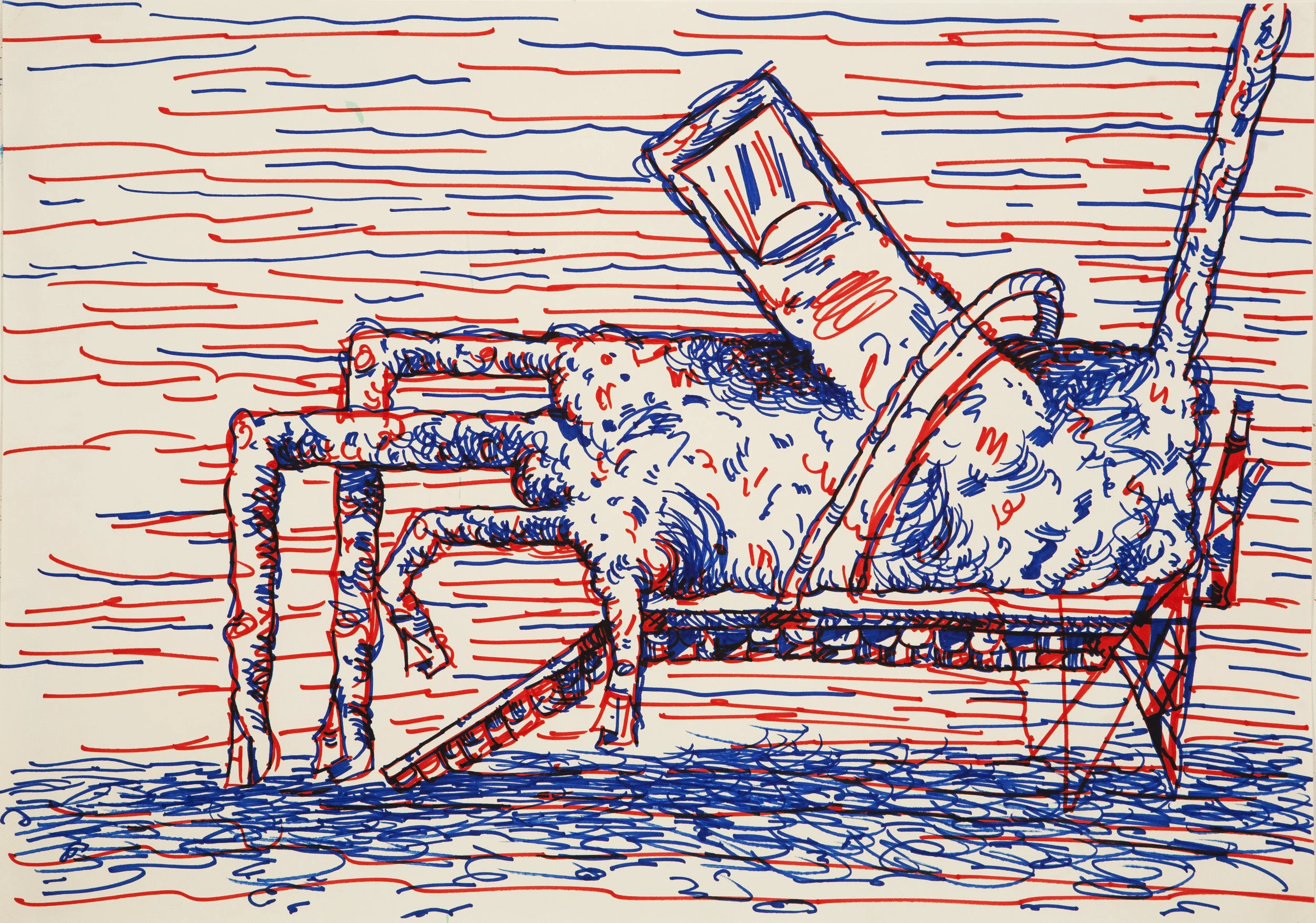 Sick Feet Cell Phone Toe, 2015 Marker on Paper