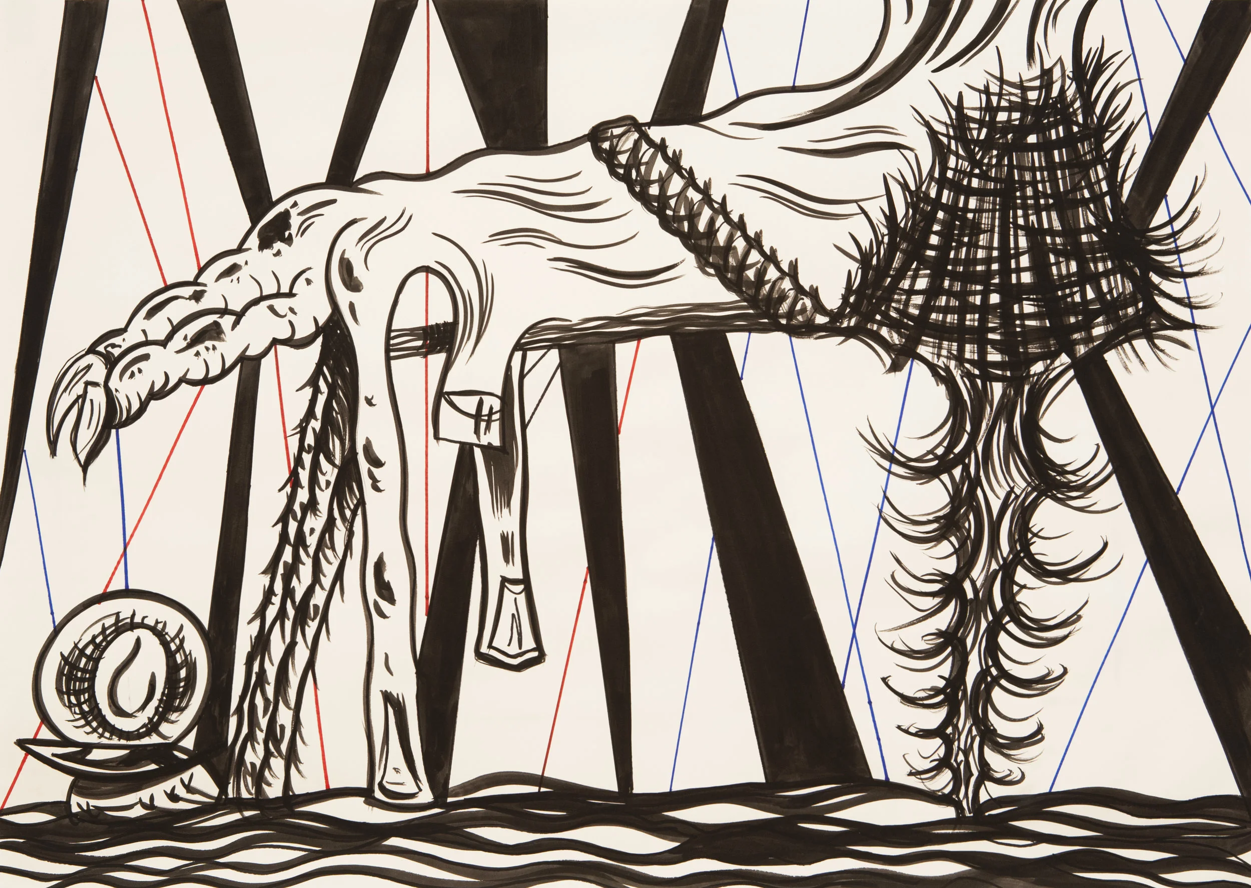 Sick Feet with Yo-Yo, 2015 Ink and Marker on Paper