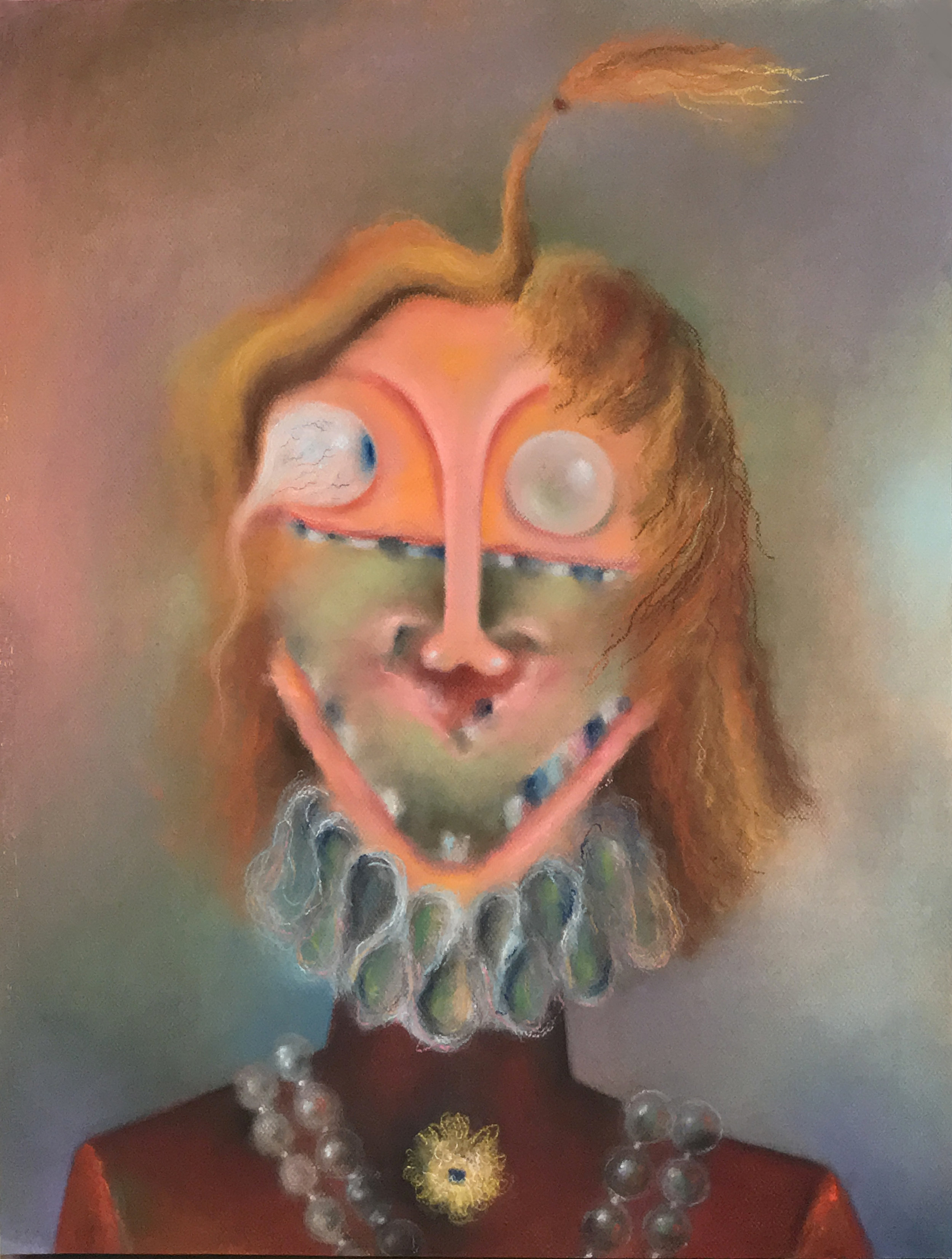 Smiling Through Your Teeth 2018 Pastel on paper. 60x50cm (without frame) 