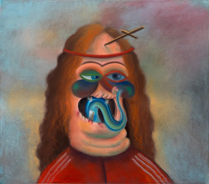 Overload (We need some discipline in hell) 2018 Pastel on paper. 75x85cm (without frame)
