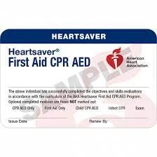 AHA Heartsaver First Aid CPR AED eCard